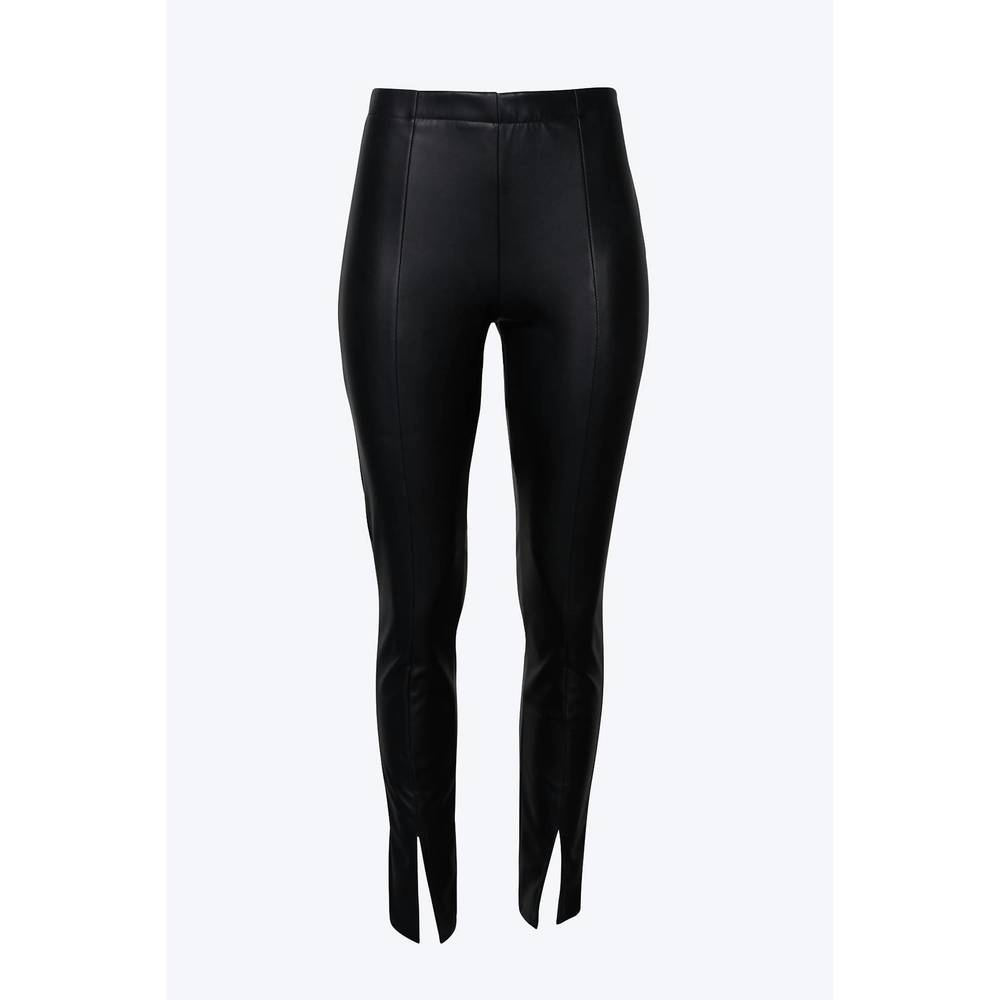 NEW GOLDIE LONDON high-rise vegan leather split-hem pants in black